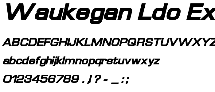Waukegan LDO Extended Black Oblique font